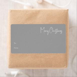 Moderne Weihnachten Silver Rectangle Gift Label