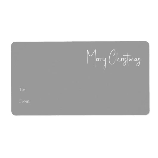 Moderne Weihnachten | Silver Rectangle Gift Label (Vorne)