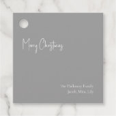 Moderne Weihnachten | Silver Square Family Gift Ta Geschenkanhänger (Vorderseite)