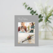 Moderne Weihnachten | Silver Vertikal 3 Foto (Stehend Vorderseite)