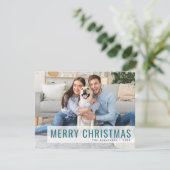 Moderne Weihnachten | Stilvolles Trendy Aquamarine (Stehend Vorderseite)