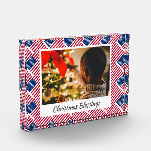 Moderne Weihnachten USA FLAG Maßgeschneiderter Sak Fotoblock
