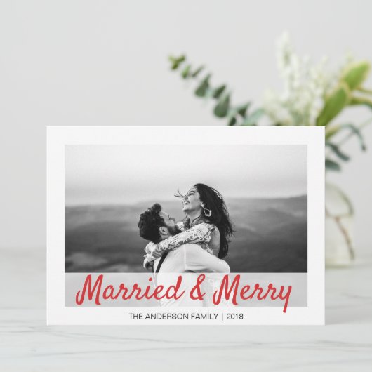 Moderne Weihnachten Verheiratet und froh Vielen Da (Stehend Vorderseite)