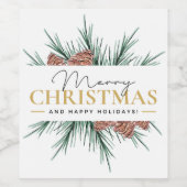 Moderne Weihnachten Weinetikett (Einzelnes Label)