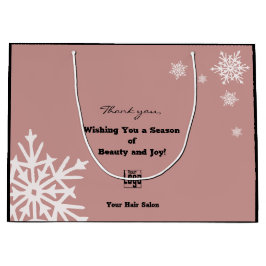 Moderne Weihnachten wünscht Black Pink Paper Bag Große Geschenktüte