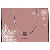 Moderne Weihnachten wünscht Black Pink Paper Bag Große Geschenktüte (Rückseite)