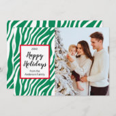 Moderne Weihnachten Zebra Streifen Custom Foto Hol (Vorne/Hinten)