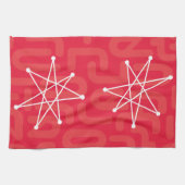 Moderne Weihnachts-Atomic MCM MOD Star K Geschirrtuch (Horizontal)
