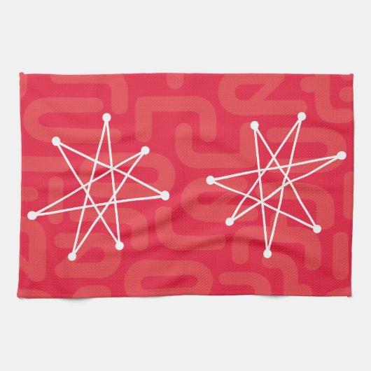 Moderne Weihnachts-Atomic MCM MOD Star K Geschirrtuch (Horizontal)