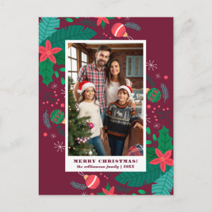 Moderne Weihnachts-Blätter   Individueller Foto Postkarte