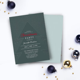 Moderne Weihnachts Blue Holiday Party Silver Foil Folieneinladung