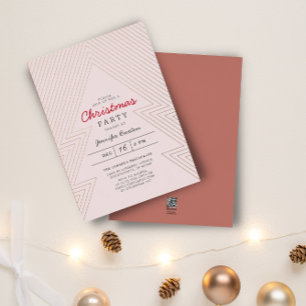 Moderne Weihnachts-Blush-Feier Rose Gold Folieneinladung