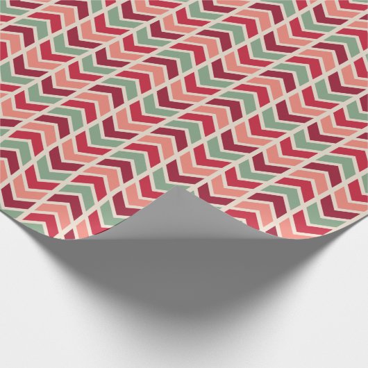 Moderne Weihnachts-Chevron-Muster Geschenkpapier (Ecke)