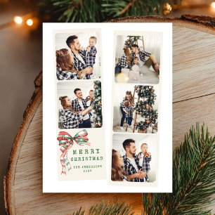 Moderne Weihnachts-Collage mit 5 Fotos Feiertagspostkarte
