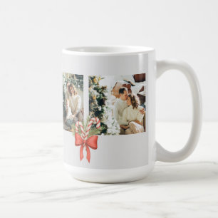 Moderne Weihnachts-Familien-Collage mit drei Fotos Kaffeetasse
