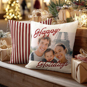 Moderne Weihnachts-Familien-Erinnerung Kissen