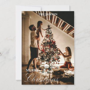Moderne Weihnachts-Familienfotokarte Einladung