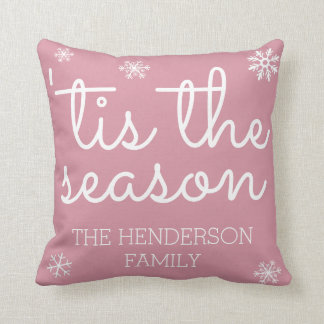 Moderne Weihnachts-Familienname nach Maß Kissen