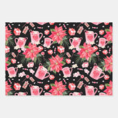 Moderne Weihnachts-festliche Blumenmuster Geschenkpapier Set (Vorderseite 2)