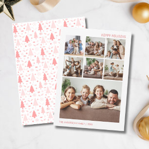 Moderne Weihnachts-Foto-Collage für 7 Familienfoto Feiertagskarte