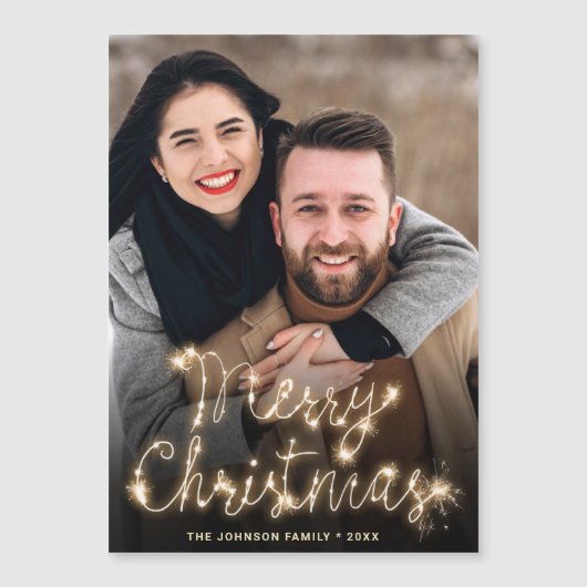 Moderne Weihnachts-FOTO-Urlaub Magnetkarte (Vorderseite)