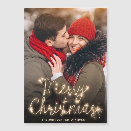 Moderne Weihnachts-FOTO-Urlaub Magnetkarte (Vorderseite)