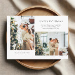 Moderne Weihnachts-Foto-Weihnachtskarte Feiertagskarte<br><div class="desc">Die moderne Weihnachtskarte verfügt über 2 Fotos auf der Vorderseite und 1 Foto in voller Größe auf der Rückseite.</div>