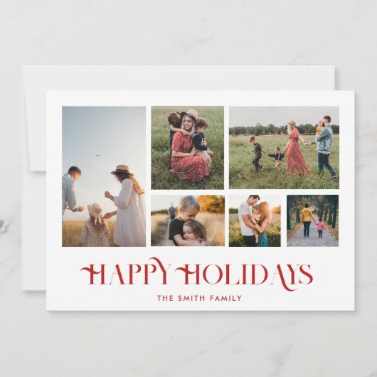 Moderne Weihnachts-FotoCollage Feiertagskarte (Vorderseite)
