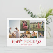 Moderne Weihnachts-FotoCollage Feiertagskarte (Stehend Vorderseite)