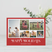 Moderne Weihnachts-FotoCollage Feiertagskarte (Stehend Vorderseite)