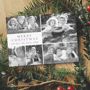 Moderne Weihnachts-Fotocollage flach Feiertagskarte