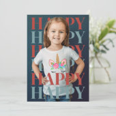 Moderne Weihnachts-Fotokarte Feiertagskarte (Stehend Vorderseite)