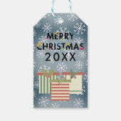 Moderne Weihnachts-Geschenkboxen Schneeflocken-Ges Geschenkanhänger (Vorderseite)