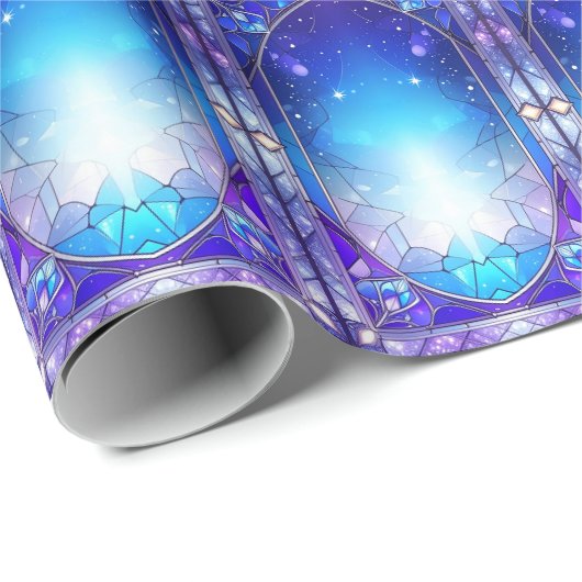 Moderne Weihnachts-Geschenkpapier mit Buntglas-Opt Geschenkpapier (Rolleneckpunkt)