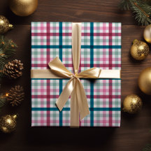 Moderne Weihnachts Gingham Gift Wrap