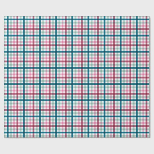 Moderne Weihnachts Gingham Gift Wrap Geschenkpapier (Flach)