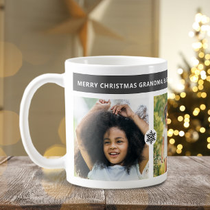 Moderne Weihnachts-Großeltern 3 Fotos Kaffeetasse