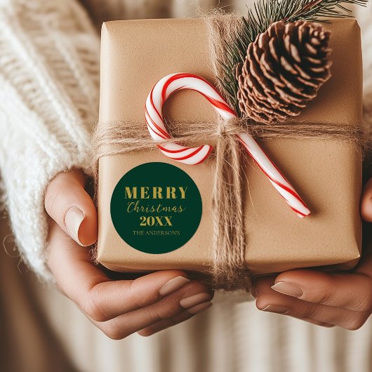 Moderne Weihnachts-Grüne Weihnachtspauschale Runder Aufkleber