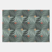 Moderne Weihnachts-Grünmuster Geschenkpapier Set (Vorderseite)