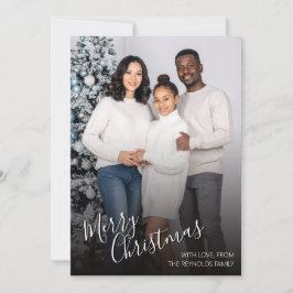 Moderne Weihnachts-Grußkarte mit Foto im Flachform Dankeskarte