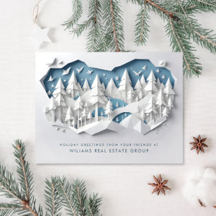 Moderne Weihnachts-Hirsch-Papier geschnittene Unte Postkarte