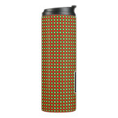 Moderne Weihnachts-Karomuster-Monogramm-Initiale R Thermosbecher (Nach links gedreht)