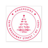 Moderne Weihnachts-Kiefer-Rücksendeadresse Permastempel (Design)