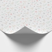 Moderne Weihnachts-Linienkunst-Feiertage Geschenkpapier (Ecke)