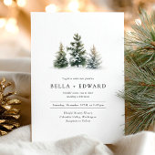 Moderne Weihnachts-Minimalistische Hochzeit Einladung