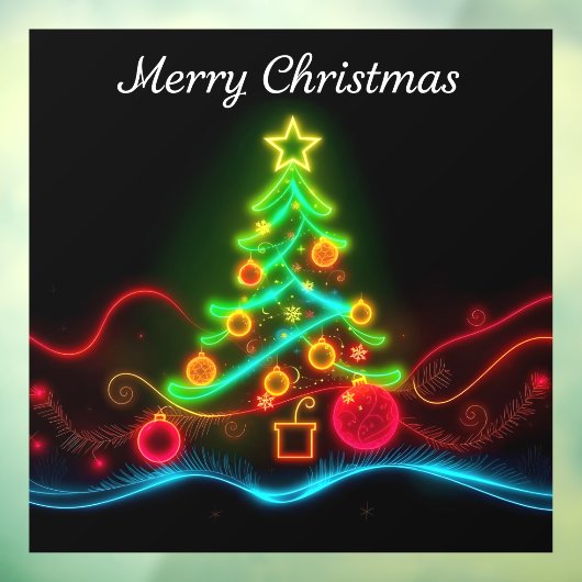 Moderne Weihnachts-Neon Holiday Collection Fensteraufkleber (Blatt 3)