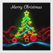 Moderne Weihnachts-Neon Holiday Collection Fensteraufkleber (Blatt)