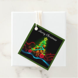 Moderne Weihnachts-Neon Holiday Collection Geschenkanhänger