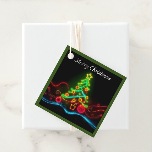 Moderne Weihnachts-Neon Holiday Collection Geschenkanhänger (Beispiel)