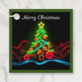 Moderne Weihnachts-Neon Holiday Collection Geschenkanhänger (Vorderseite)